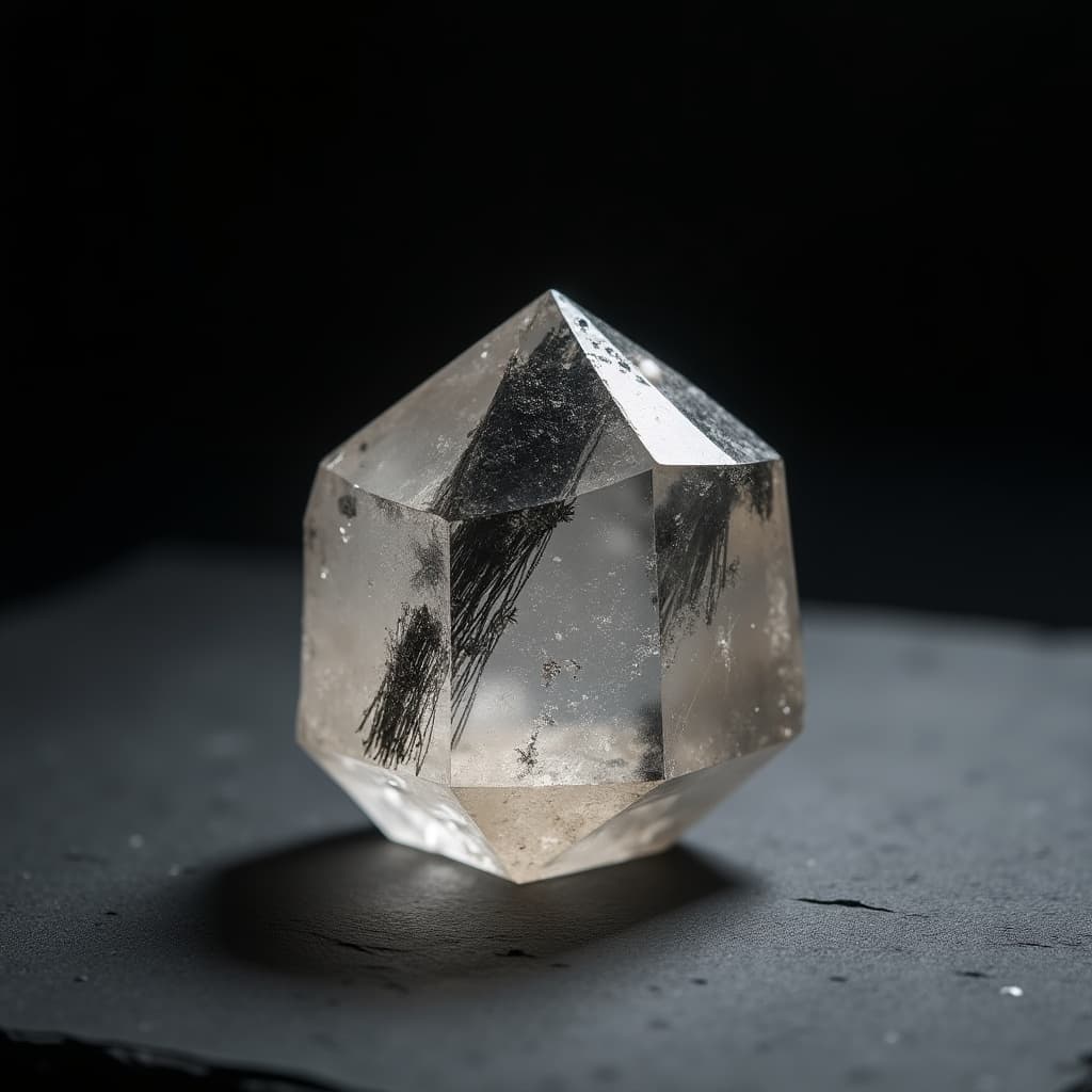 Black Tourmalinated Quartz — natural rock specimen