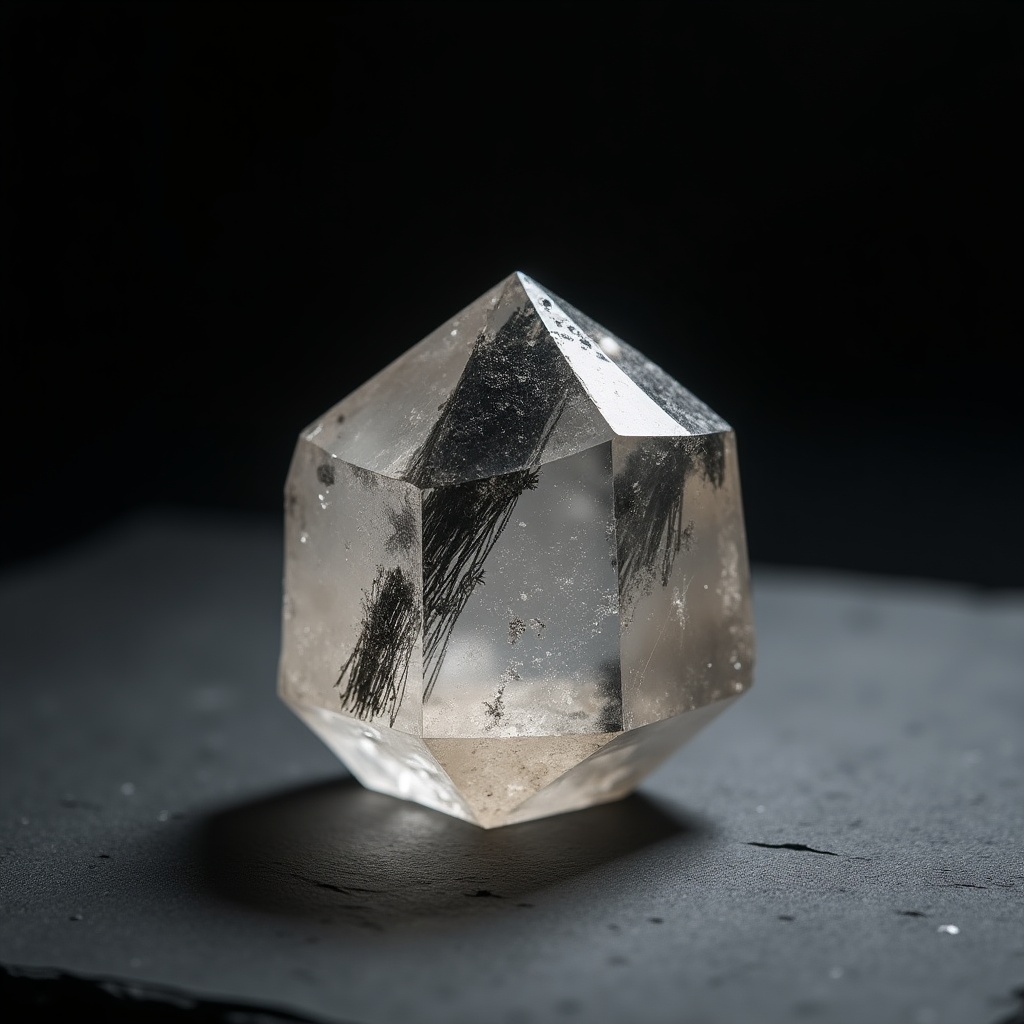 Black Tourmalinated Quartz — natural rock specimen